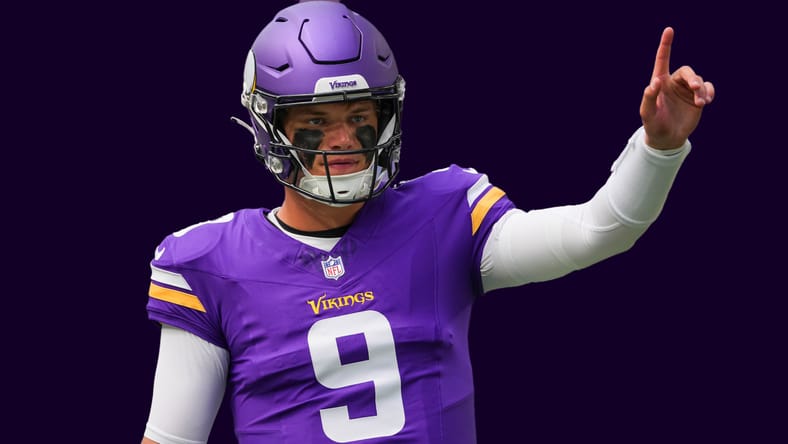 Vikings QB J.J. McCarthy in the 2025 preseason.