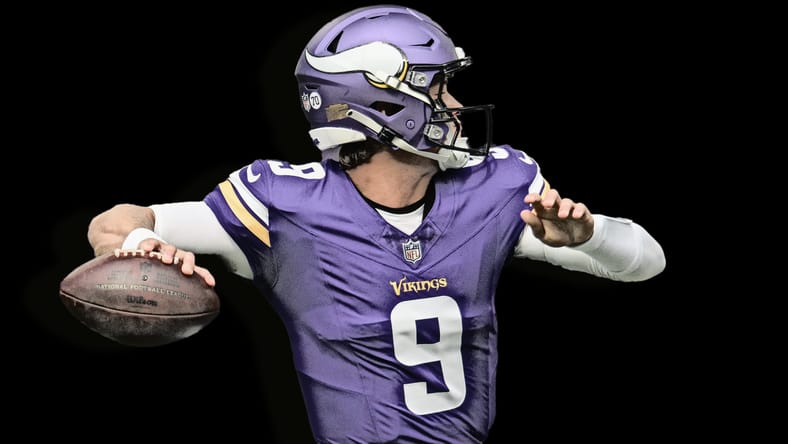 Vikings quarterback J.J. McCarthy throws a pass against the Texans on Aug. 9, 2025, at U.S. Bank Stadium.