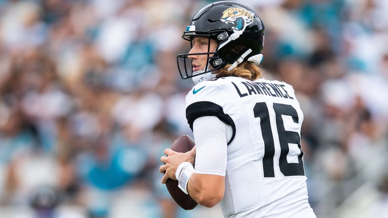 Jaguars QB Trevor Lawrencce in 2024.