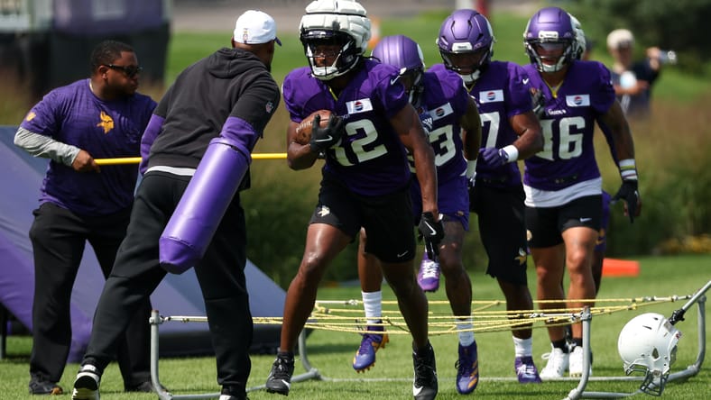 Vikings RB Ty Chandler at 2025 training camp