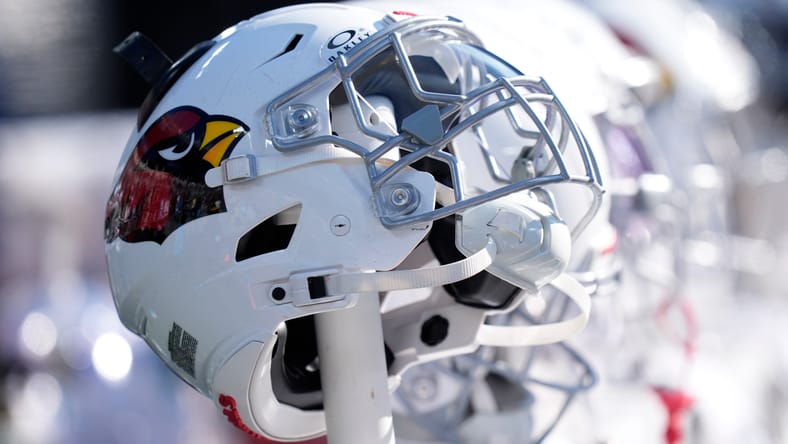 An Arizona Cardinals helmet in the summer of 2025.