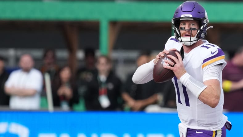 Carson Wentz in Week 4 for the Vikings in Dublin