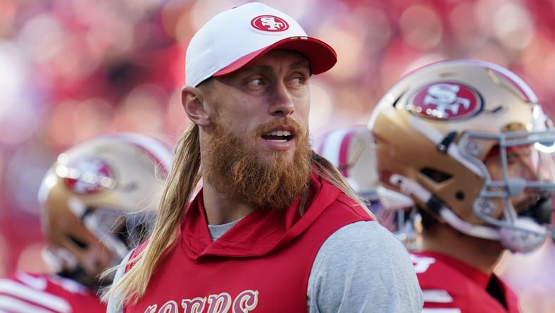 49ers TE George Kittle in the 2025 preseason.