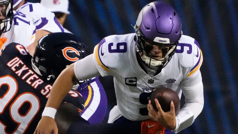 Vikings QB J.J. McCarthy in Week 1 at the Chicago Bears