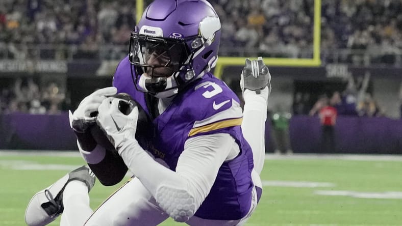 Jordan Addison, Vikings WR, against the Packers in 2024