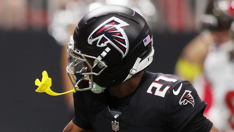 Falcons CB Mike Hughes in Week 1 of 2025.