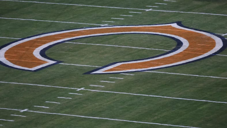 Chicago Bears midfield logo before game vs. Seahawks.