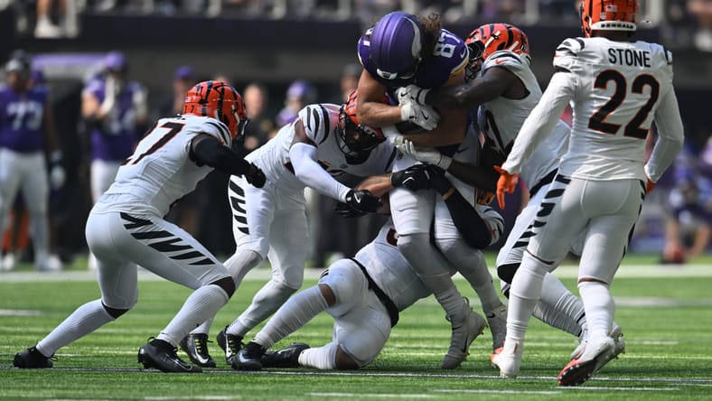 Vikings TE T.J. Hockenson in Week 3 of 2025