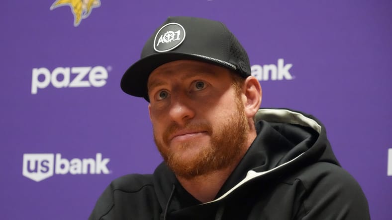 Carson Wentz speaks at Dublin press conference before Vikings-Steelers game.