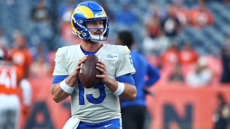Rams QB John Wolford in 2021 with the Rams.