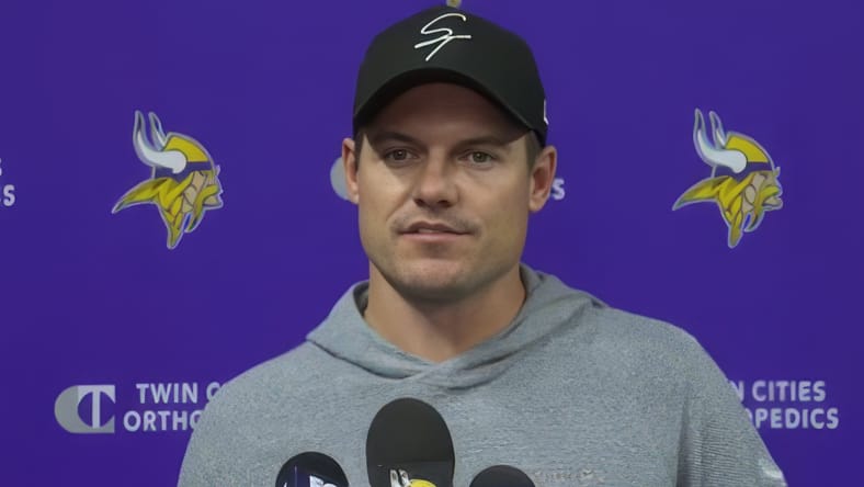 Kevin O’Connell speaks to the media, confirming Carson Wentz as the Vikings’ starter for Week 8.