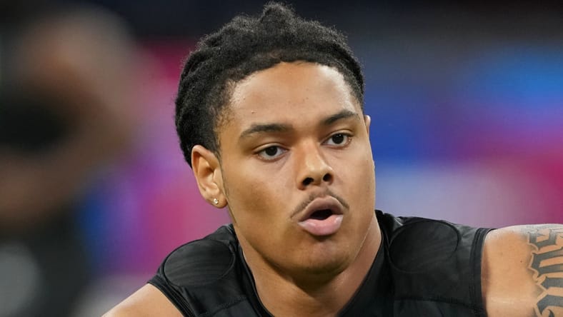 Vikings DT Tyrion Ingram-Dawkins at the NFL Combine in 2025