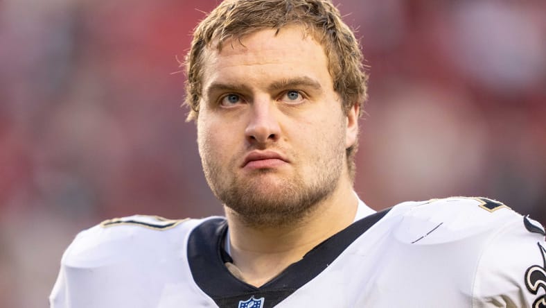 Trevor Penning after Saints game against 49ers at Levi’s Stadium.