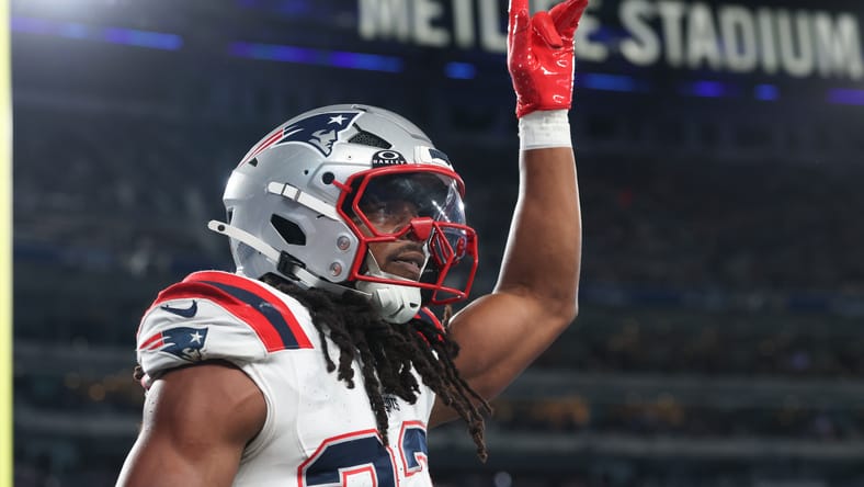 Kyle Dugger reacts after intercepting a pass during the Patriots’ preseason game against the Giants at MetLife Stadium.