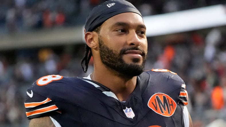 Montez Sweat walks off the field after the Bears’ game against the Cowboys at Soldier Field.