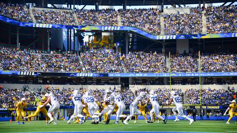 Colts QB Daniel Jones in 2025 against the Chargers