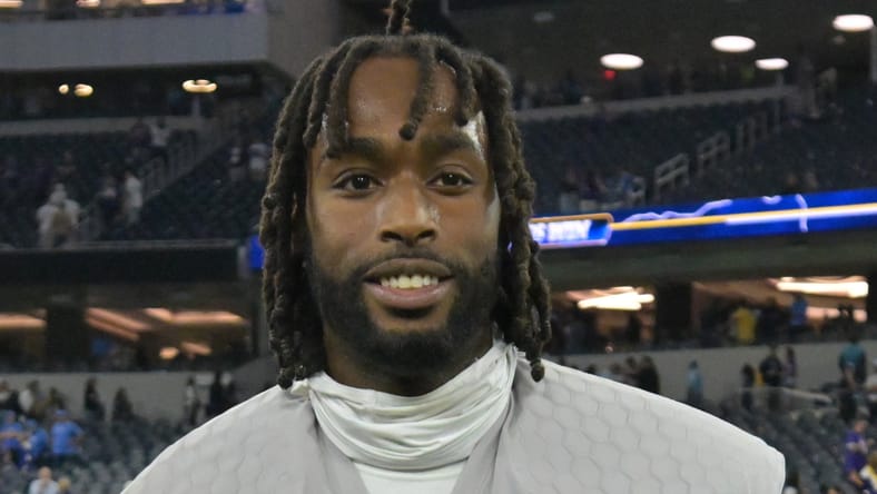 Vikings CB Dwight McGlothern after a game against the Chargers in 2025