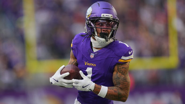 Vikings WR Jalen Nailor against the Bears in 2025