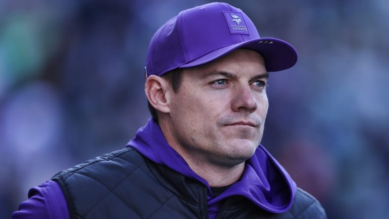 Vikings head coach Kevin O'Connell in 2025 at Lumen Field