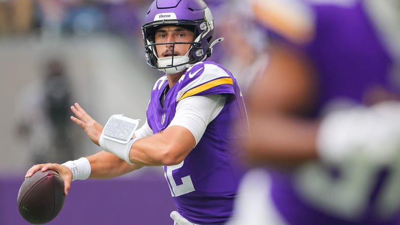 Max Brosmer throws a third-quarter pass against the Patriots.