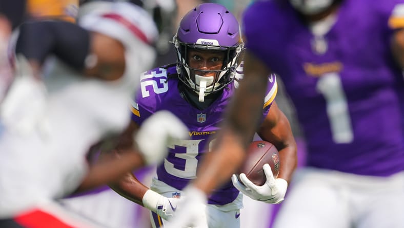Vikings RB Ty Chandler in the 2025 preseason.