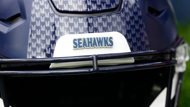 Seattle Seahawks helmet in the 2025 preseason.