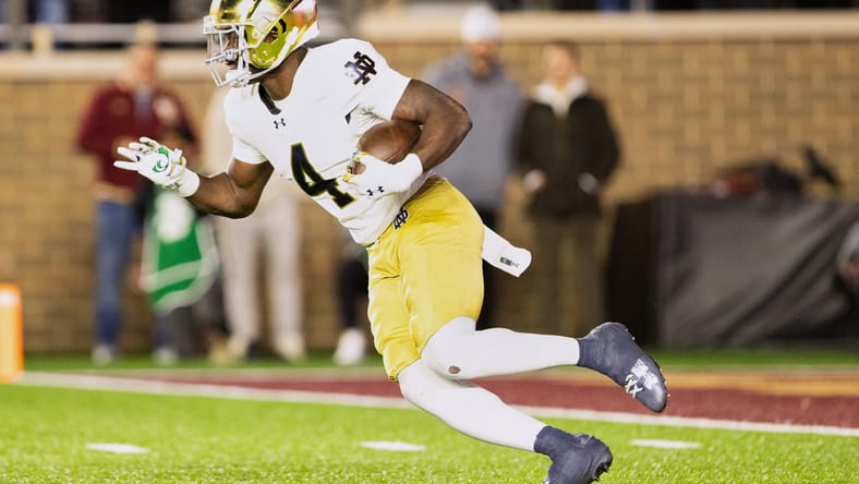 Jeremiyah Love breaks free for a long touchdown against Boston College.