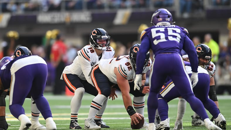 Bears QB Caleb Williams against the Vikings in 2025