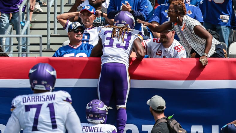 Vikings RB Aaron Jones at the New York Giants in Week 1 of 2024