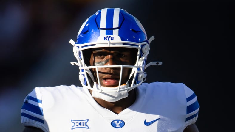 BYU OT Caleb Etienne in 2024