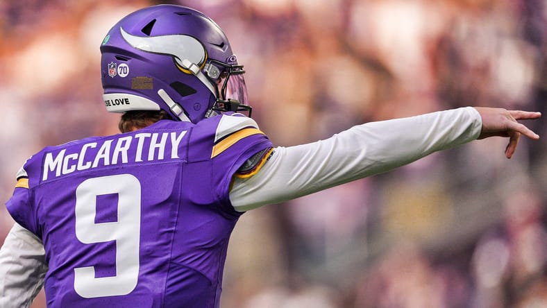 Vikings QB J.J. McCarthy in 2025 against the Washinton Commanders