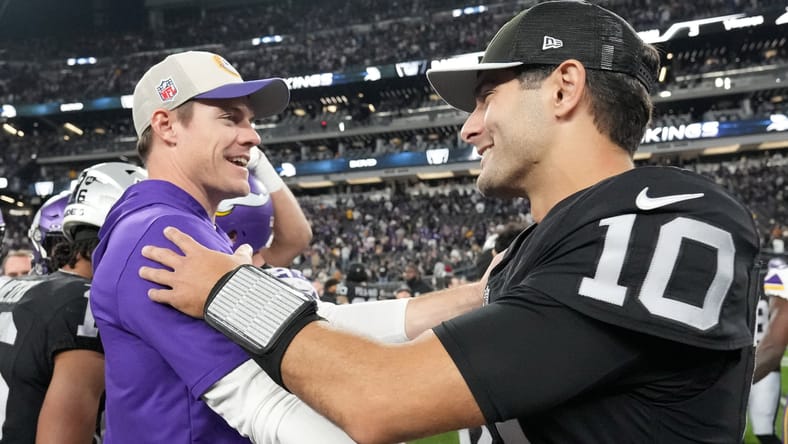 Kevin O'Connell and Jimmy Garoppolo in 2023