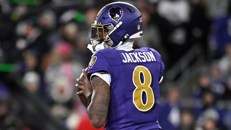 Ravens QB Lamar Jackson in November 2025