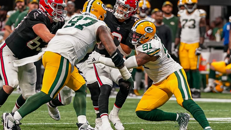 Falcons QB Desmond Ridder against the Packers in 2023