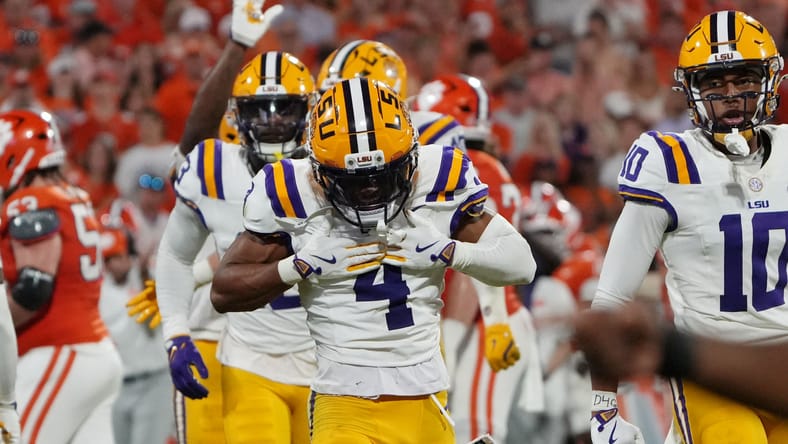 Mansoor Delane celebrates a defensive play against Clemson.