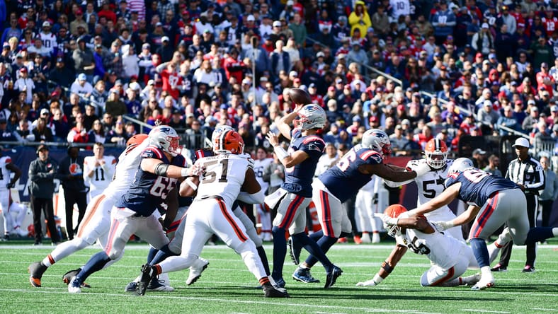 Patriots QB Drake Maye in October 2025
