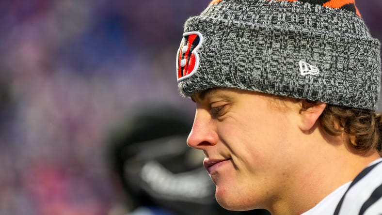 Joe Burrow heads to the locker room after the loss to Buffalo.