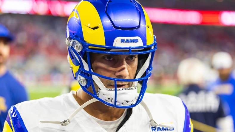 Jimmy Garoppolo plays quarterback for the Rams against the Cardinals.