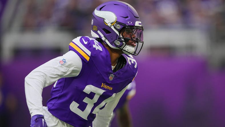 Zemaiah Vaughn lines up at cornerback during a preseason game. Vikings activate Zemaiah Vaughn.