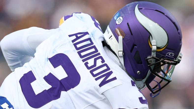 Vikings WR Jordan Addison against the New York Giants in 2025