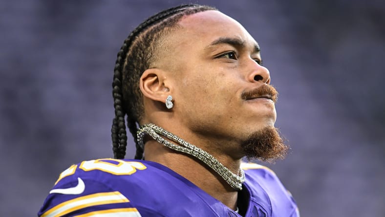 Vikings WR Justin Jefferson in 2025 against the Green Bay Packers.