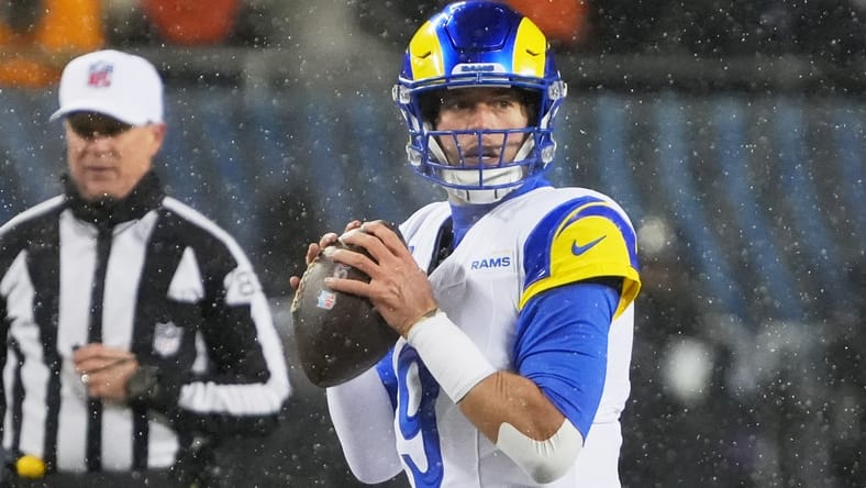 Rams QB Matthew Stafford against the Bears in the 2025 playoffs