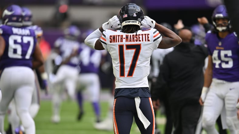Ihmir Smith-Marsette reacts after a fourth-quarter turnover at U.S. Bank Stadium