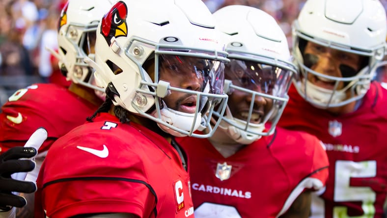 Kyler Murray celebrating a touchdown for the Cardinals.