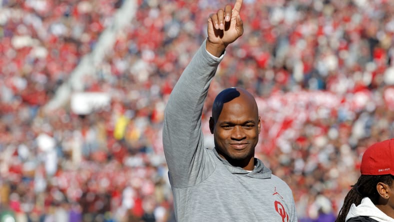 Adrian Peterson at an Oklahoma game in 2023