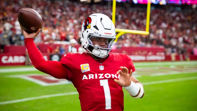 Kyler Murray plays quarterback for the Cardinals at State Farm Stadium. Vikings offseason plan 2026
