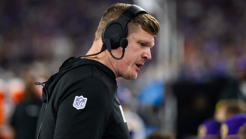 Vikings offensive line coach Chris Kuper during a wild card game.