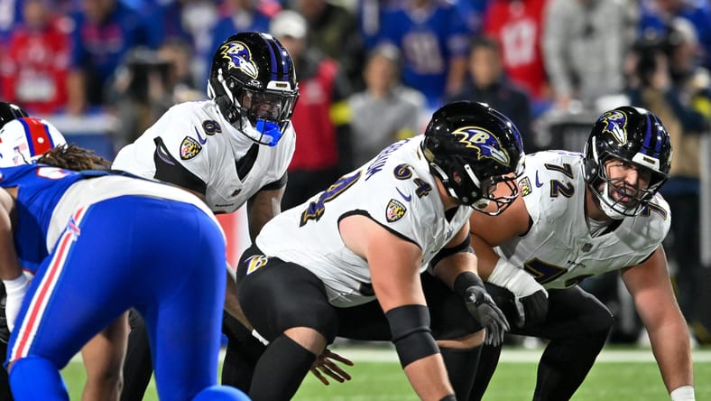 Ravens QB Lamar Jackson and C Tyler Linderbaum in 2025