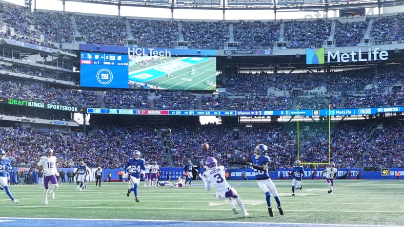 Vikings WR Jordan Addison in 2025 at the Giants