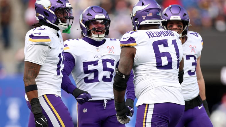 Vikings defenders agains the new York Giants in 2025